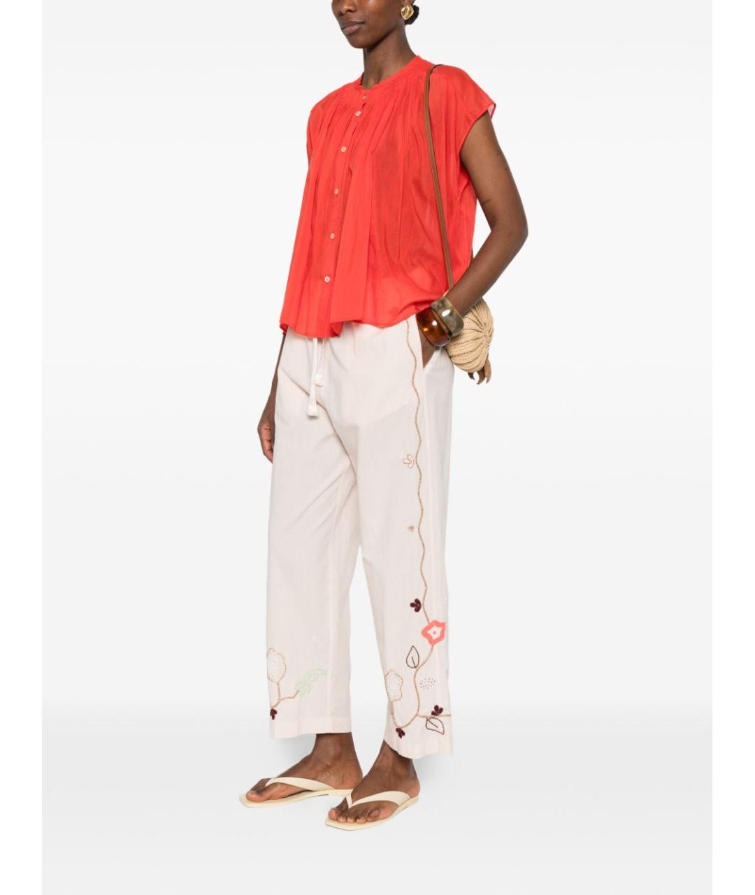 FORTE FORTE Бежевые хлопковые прямые брюки, фото 5