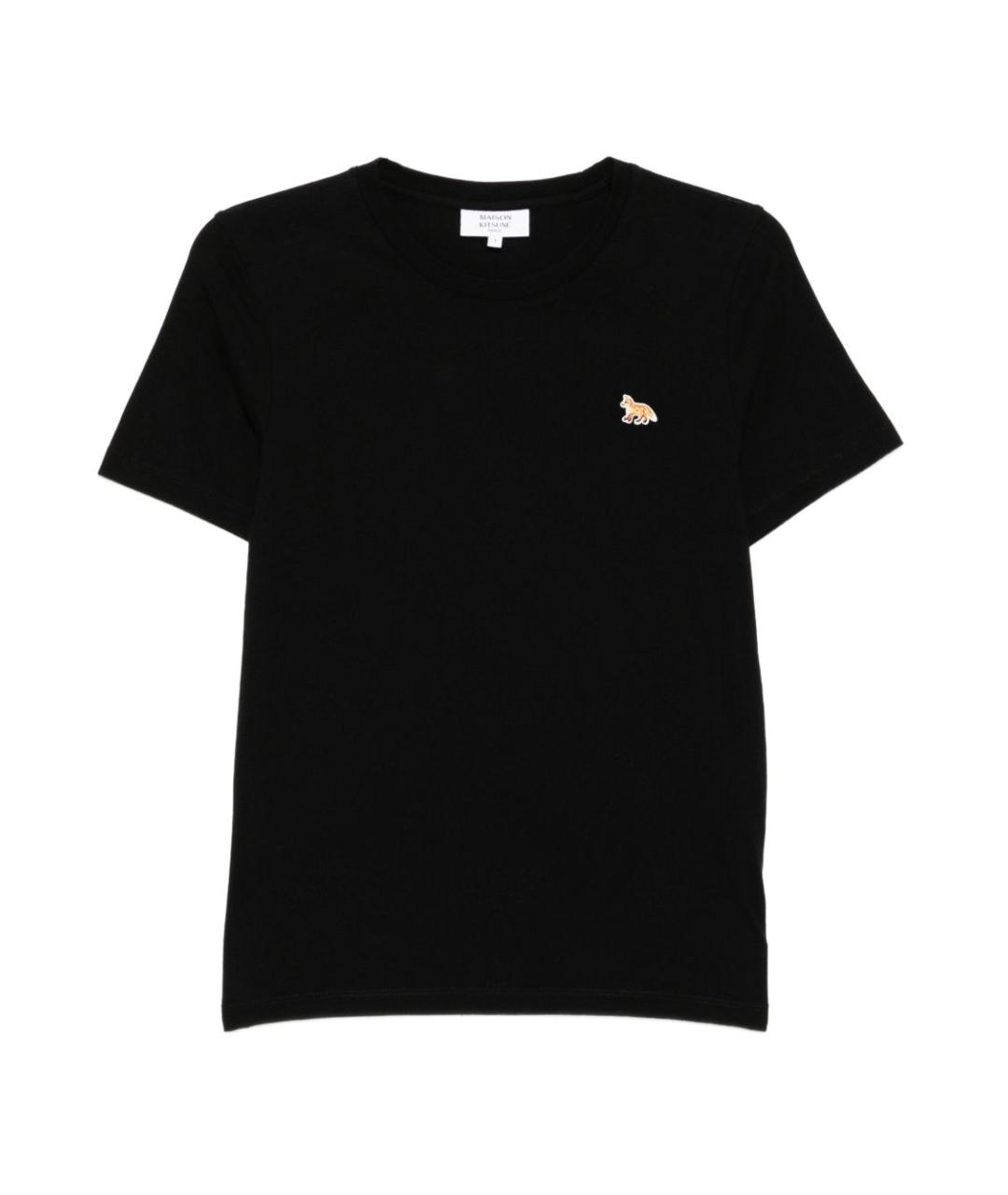 MAISON KITSUNE Черная хлопковая футболка, фото 1