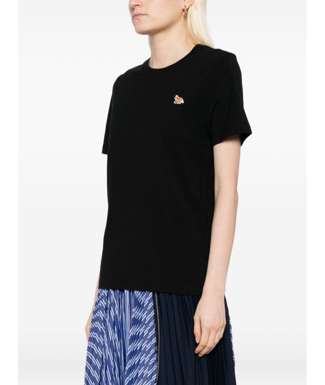 MAISON KITSUNE Черная хлопковая футболка, фото 5