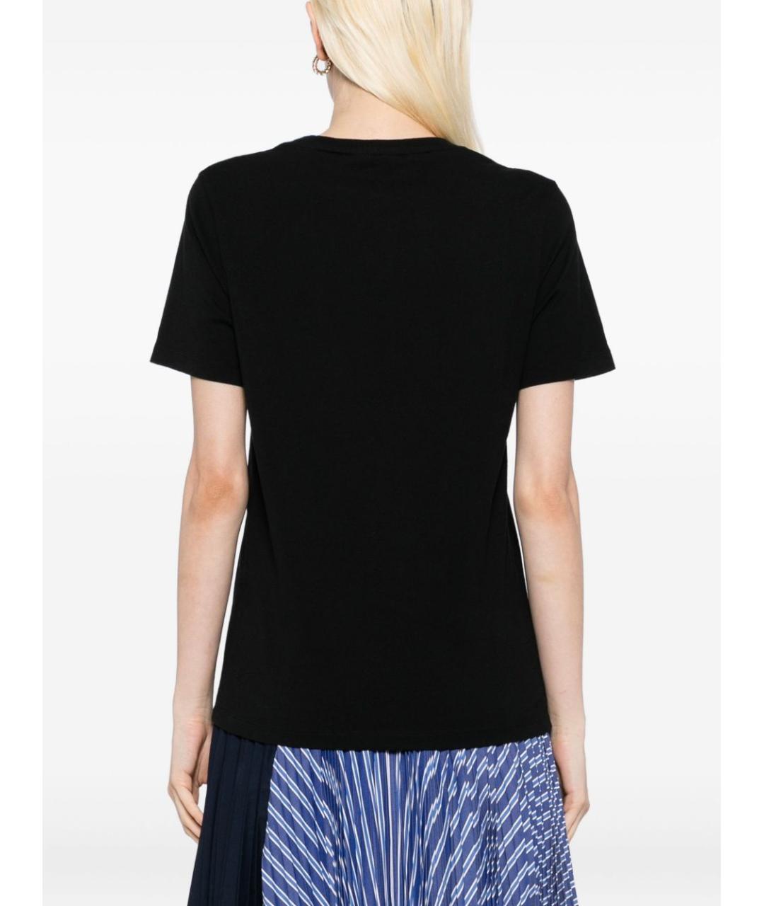 MAISON KITSUNE Черная хлопковая футболка, фото 4