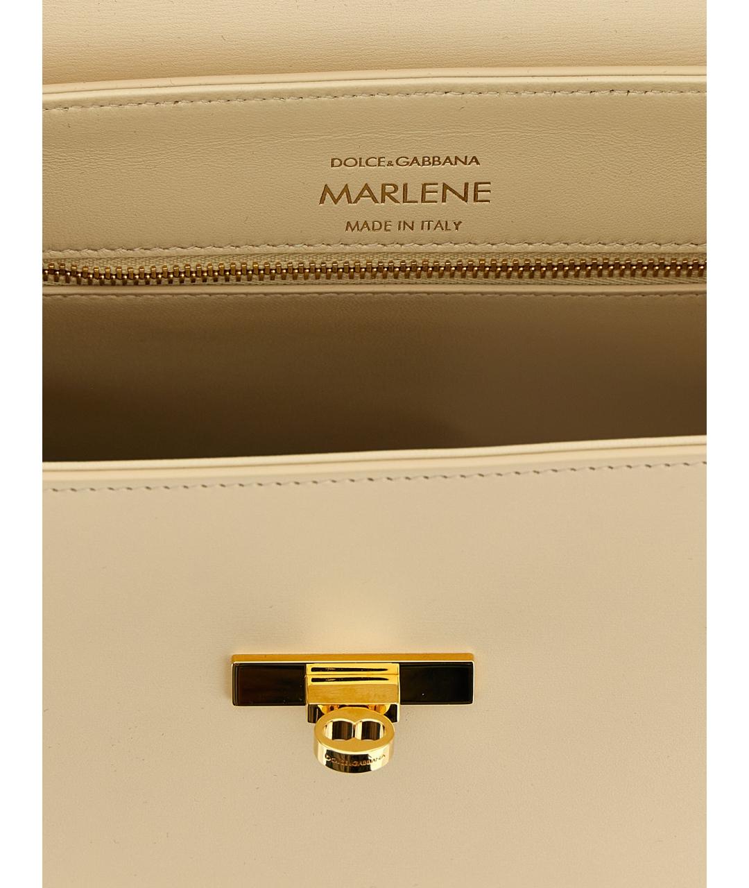 DOLCE&GABBANA Белая кожаная сумка тоут, фото 4