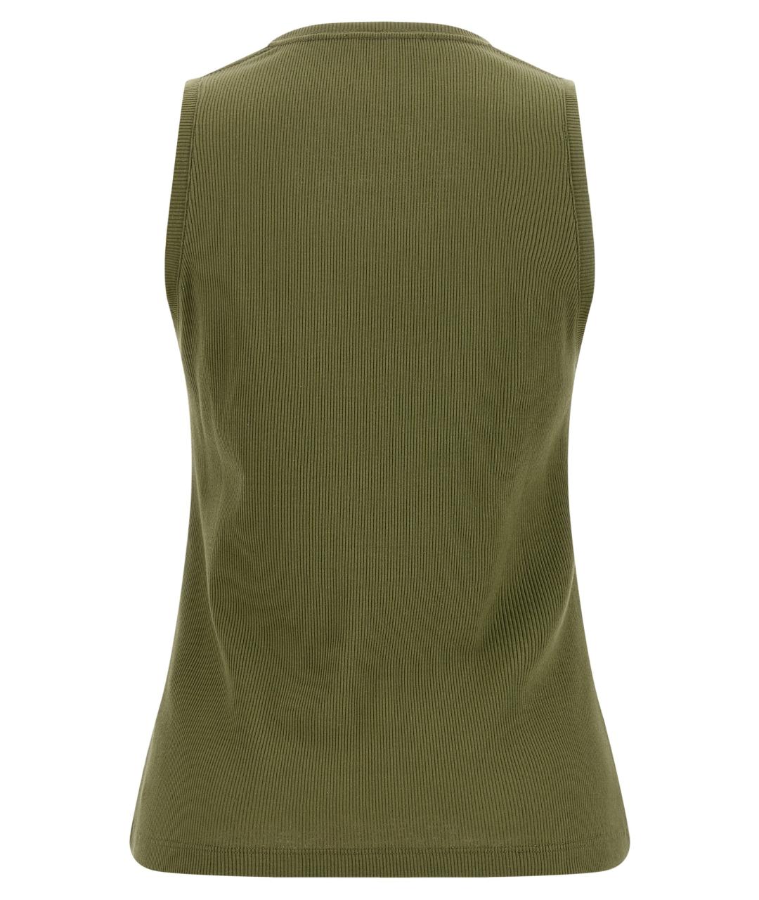 BALMAIN Зеленая хлопковая майка, фото 2