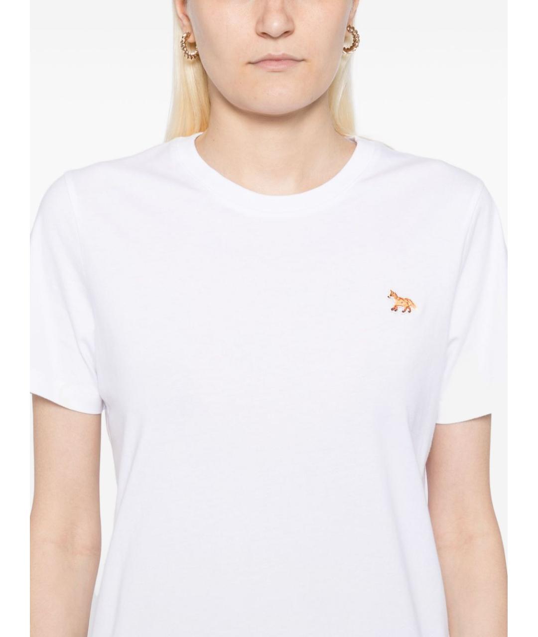 MAISON KITSUNE Белая хлопковая футболка, фото 3