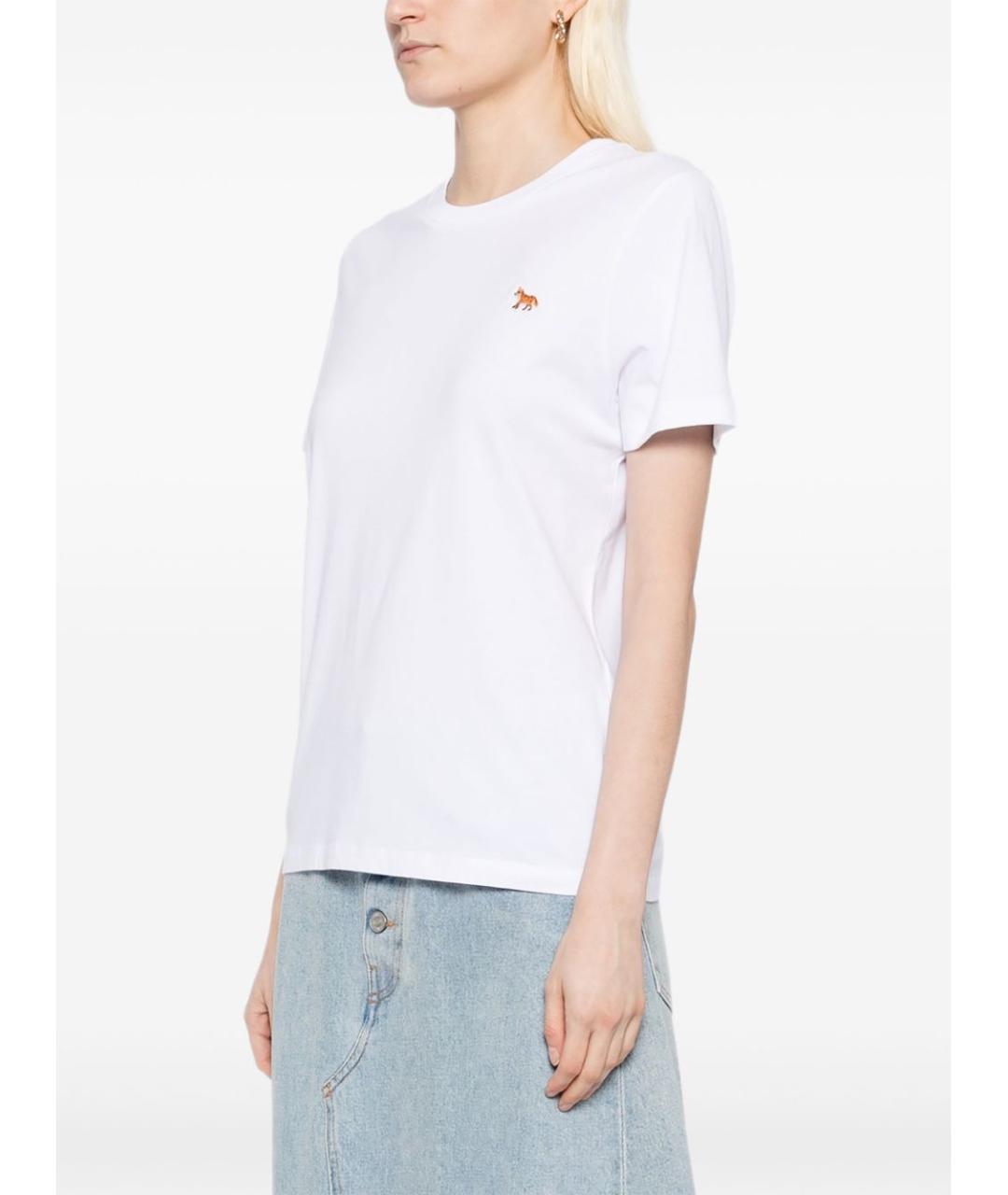 MAISON KITSUNE Белая хлопковая футболка, фото 5