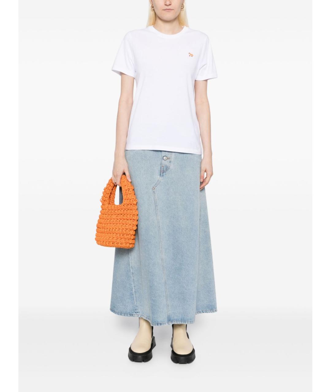 MAISON KITSUNE Белая хлопковая футболка, фото 2