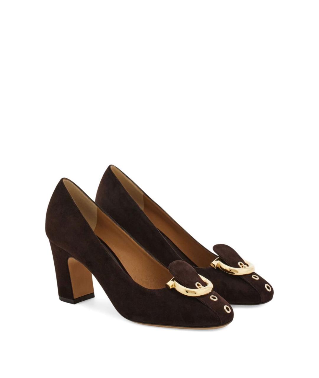 FERRAGAMO Коричневые замшевые туфли, фото 4
