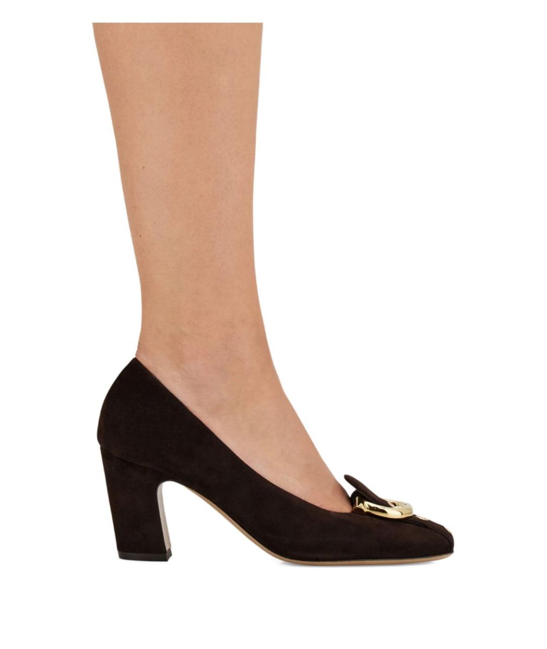 FERRAGAMO Коричневые замшевые туфли, фото 5