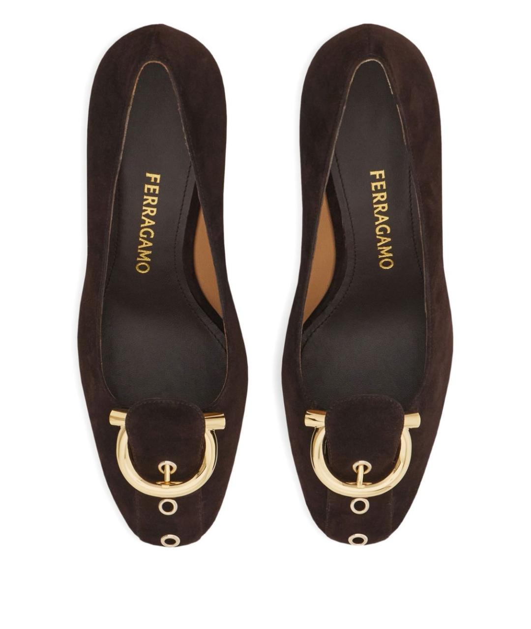 FERRAGAMO Коричневые замшевые туфли, фото 3
