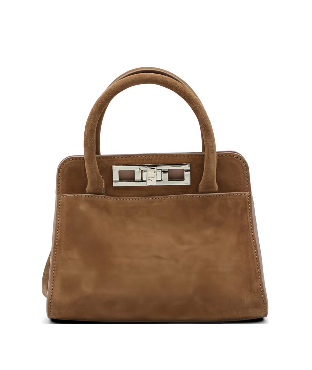 FABIANA FILIPPI Коричневая кожаная сумка тоут, фото 1