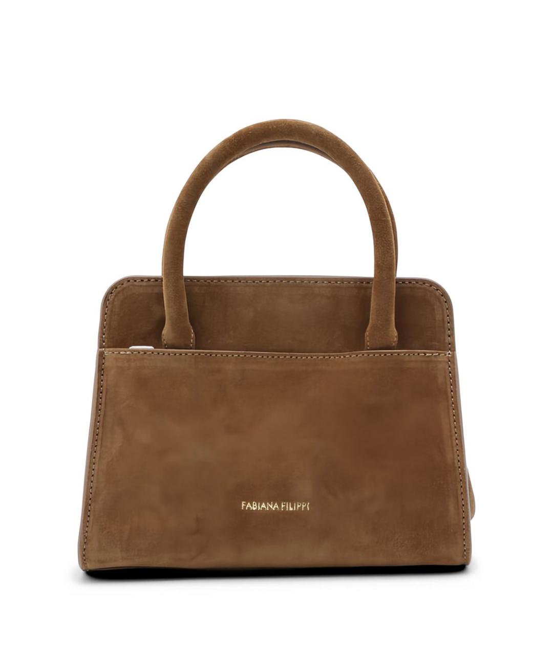 FABIANA FILIPPI Коричневая кожаная сумка тоут, фото 4