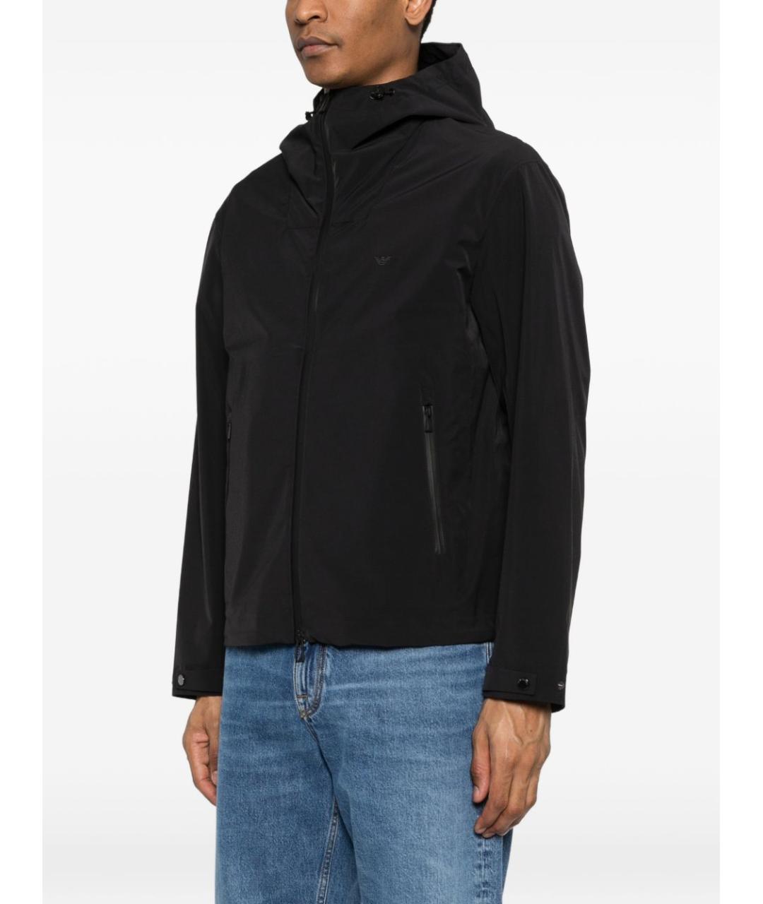 EMPORIO ARMANI Черная хлопко-эластановая куртка, фото 4