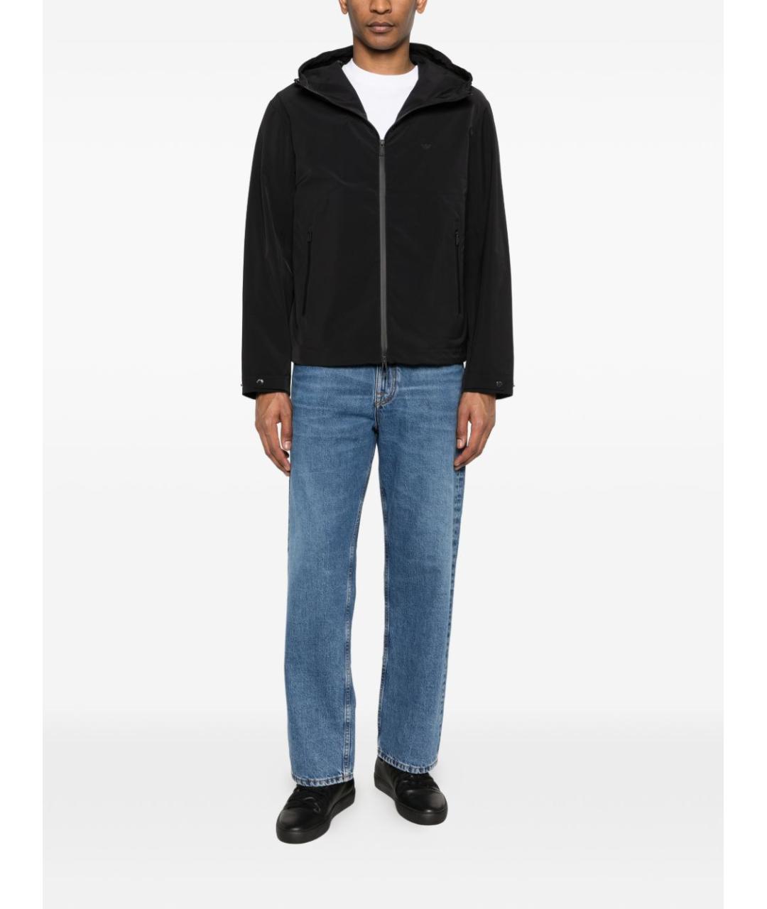 EMPORIO ARMANI Черная хлопко-эластановая куртка, фото 2