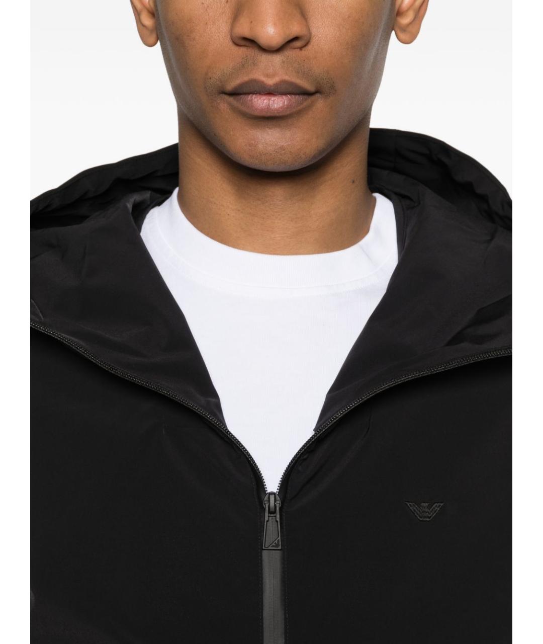 EMPORIO ARMANI Черная хлопко-эластановая куртка, фото 5