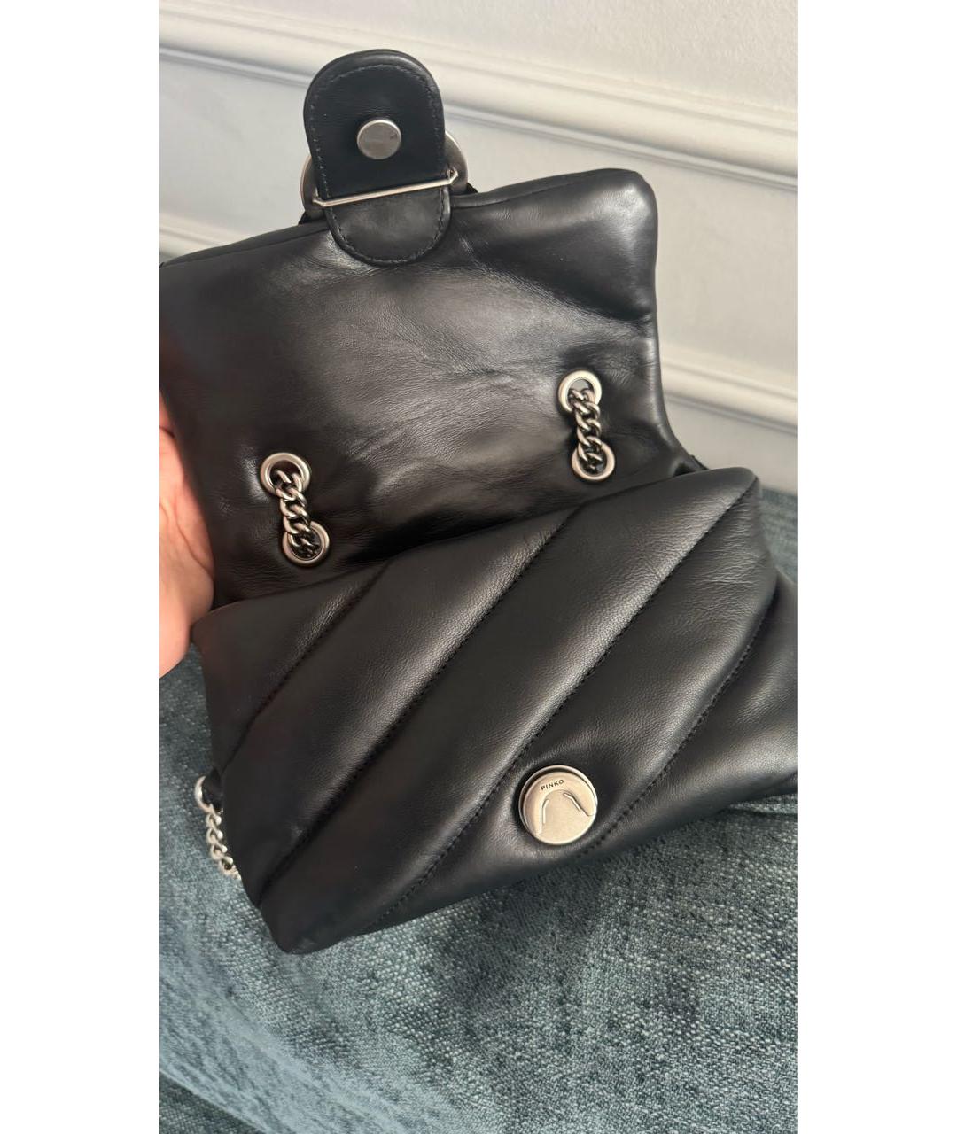 PINKO Черная сумка через плечо из искусственной кожи, фото 7