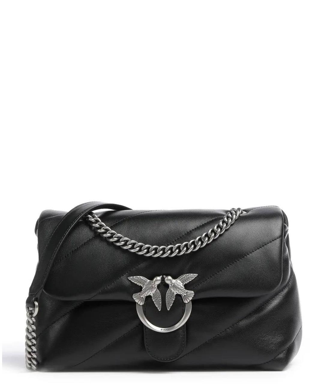 PINKO Черная сумка через плечо из искусственной кожи, фото 9