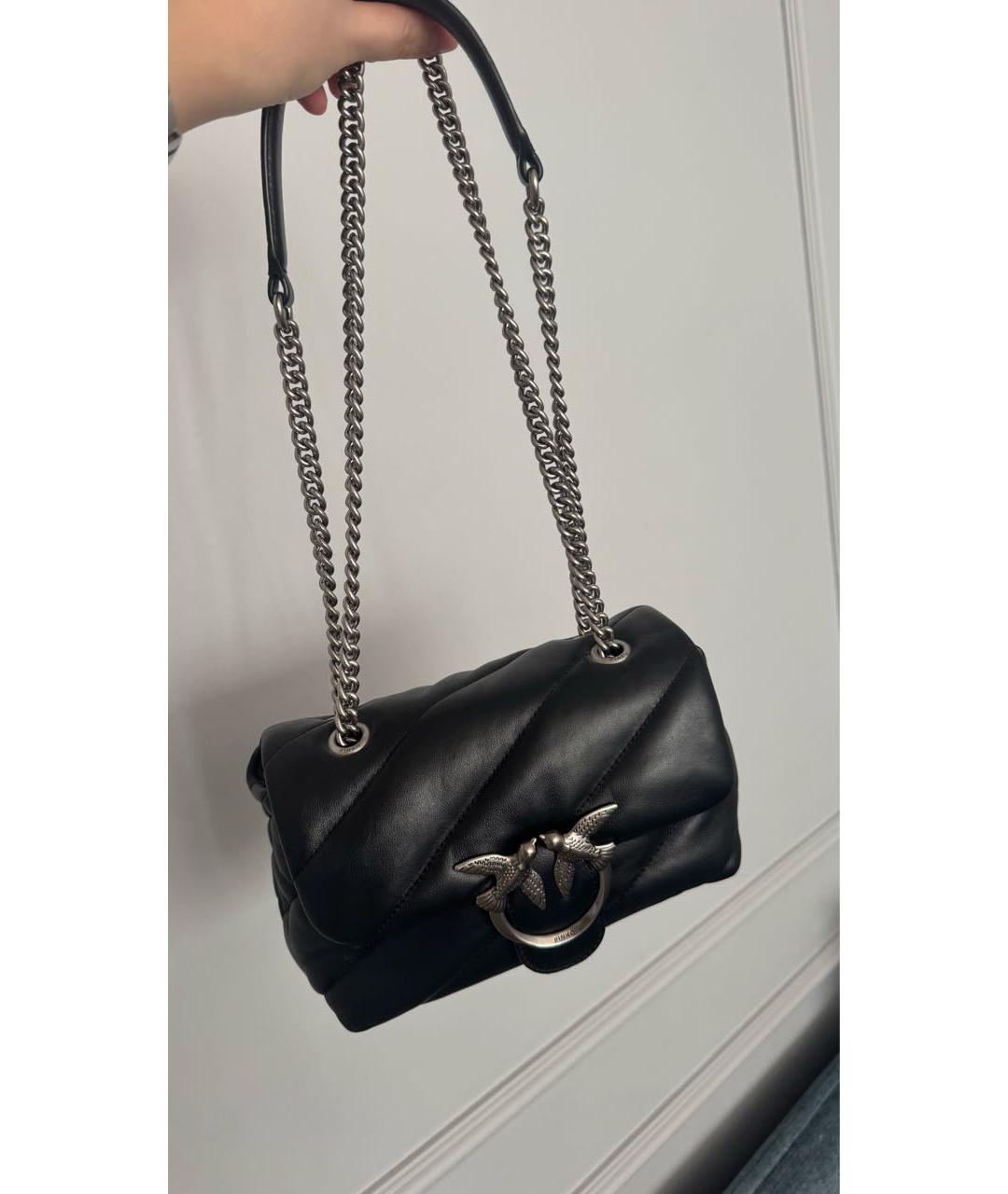 PINKO Черная сумка через плечо из искусственной кожи, фото 3