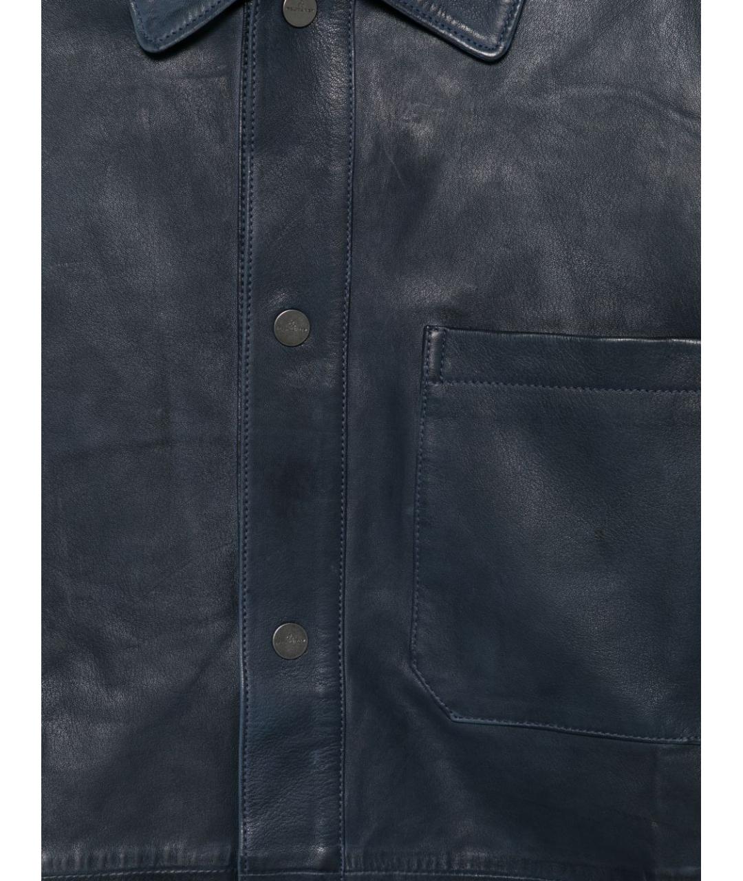 PEUTEREY Синяя кожаная куртка, фото 3