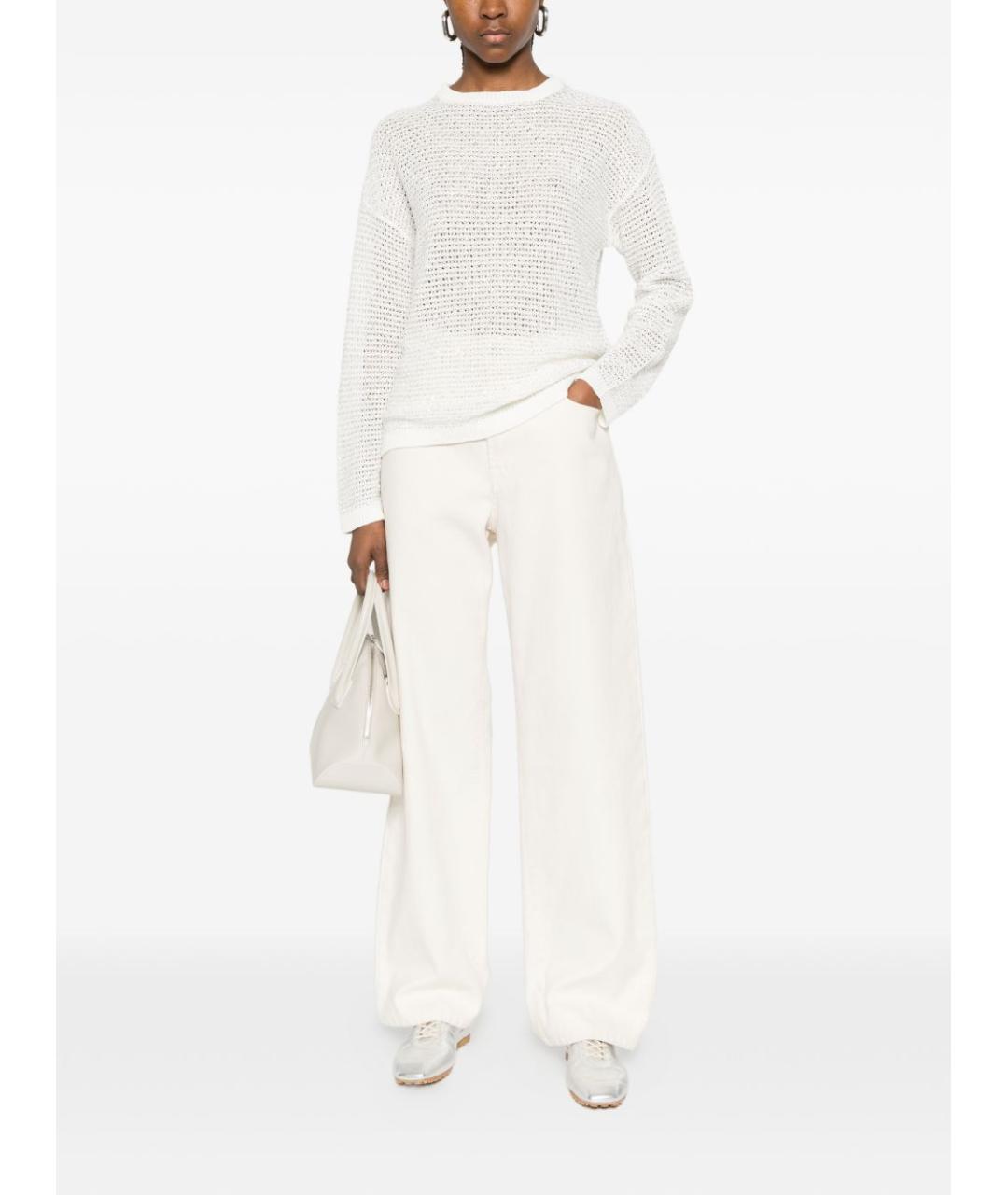 FABIANA FILIPPI Белый полиэстеровый джемпер / свитер, фото 2