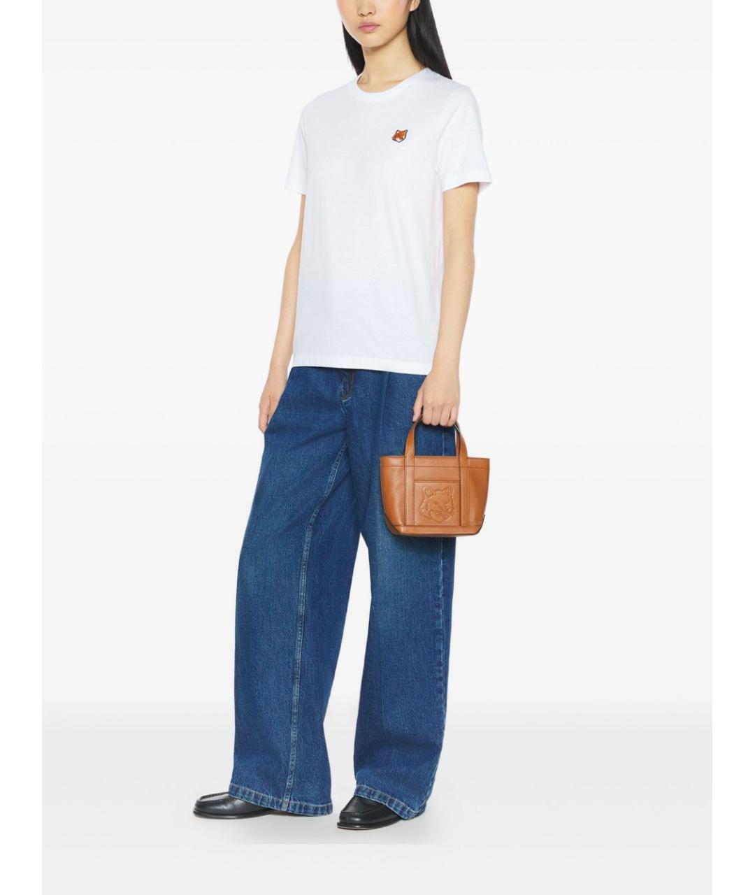 MAISON KITSUNE Белая хлопковая футболка, фото 2