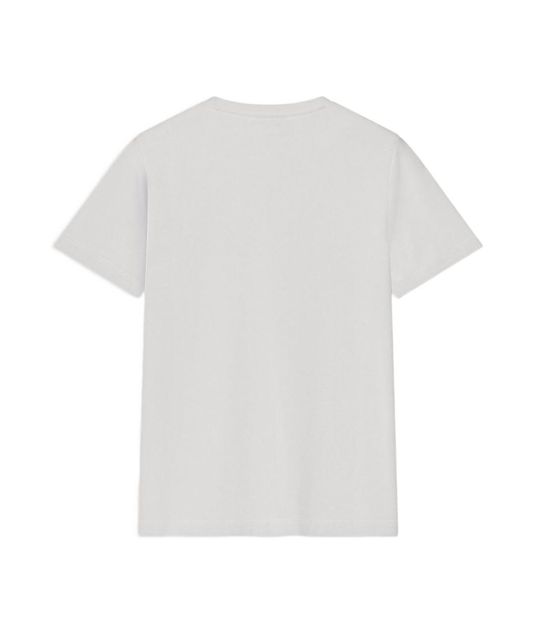 MAISON KITSUNE Белая хлопковая футболка, фото 5