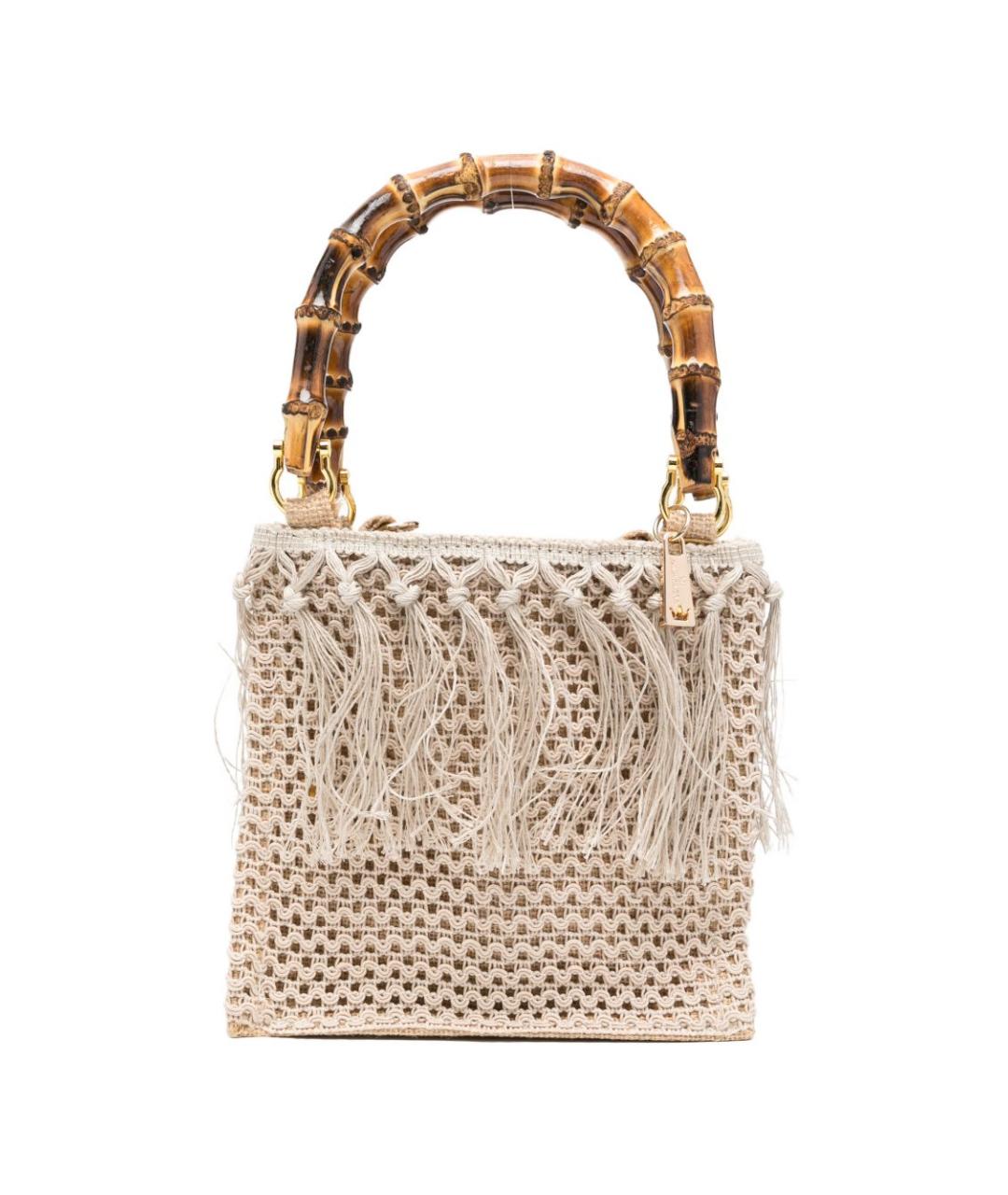 LA MILANESA Коричневая пелетеная сумка с короткими ручками, фото 1