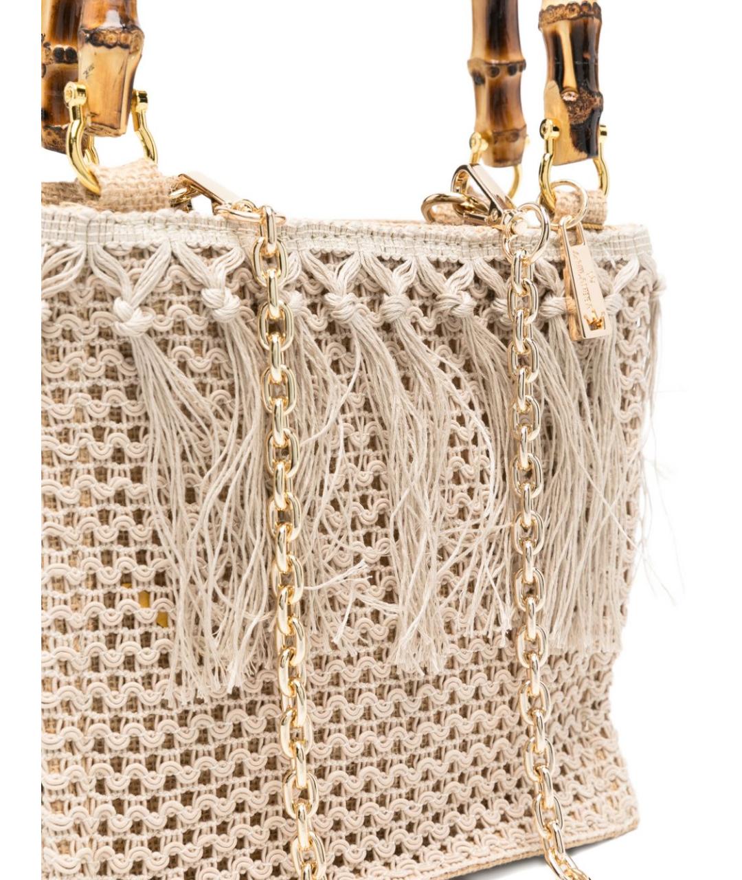 LA MILANESA Коричневая пелетеная сумка с короткими ручками, фото 5