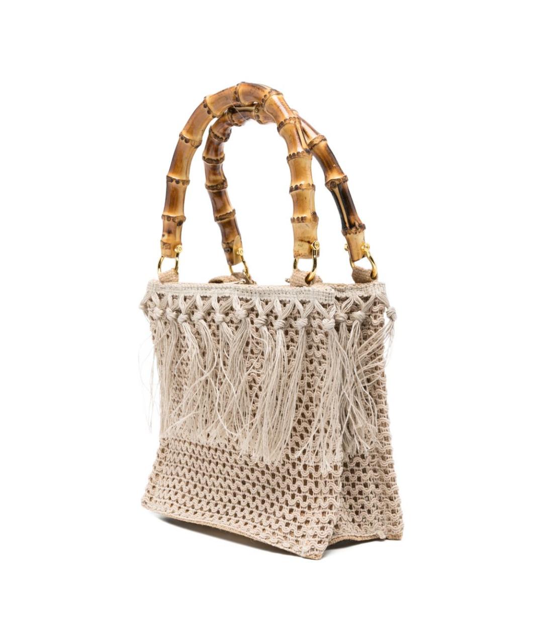 LA MILANESA Коричневая пелетеная сумка с короткими ручками, фото 3