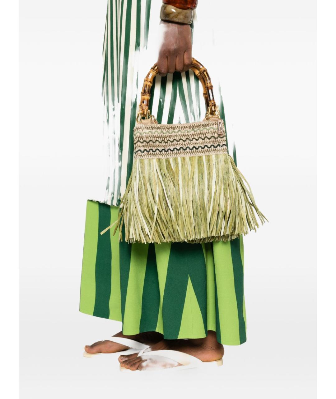 LA MILANESA Зеленая сумка с короткими ручками, фото 5