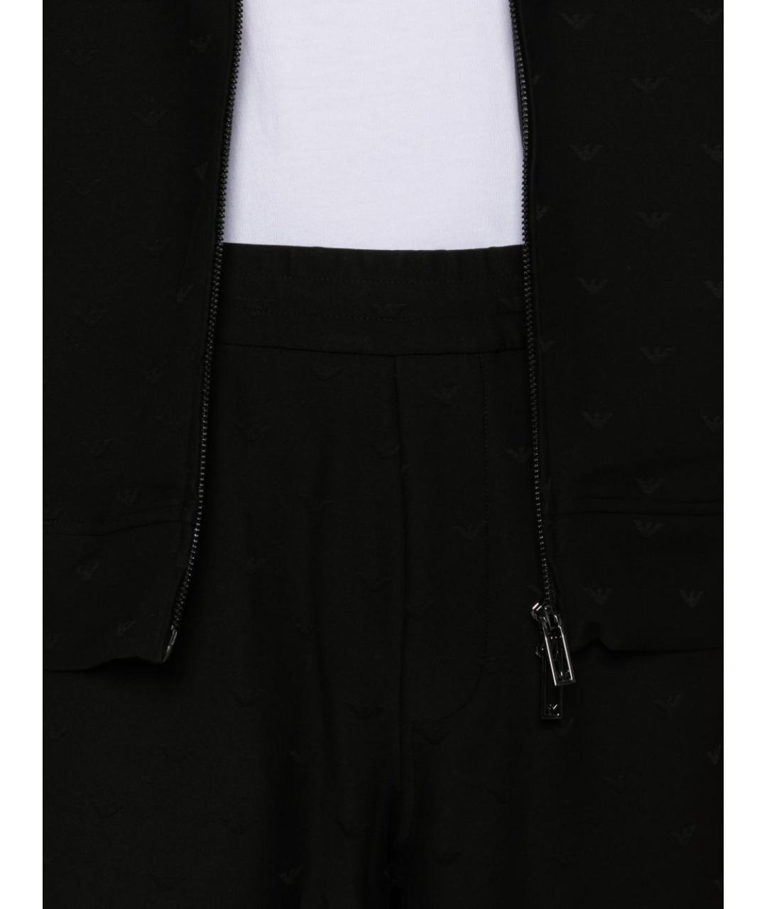 EMPORIO ARMANI Черные хлопковые повседневные брюки, фото 3