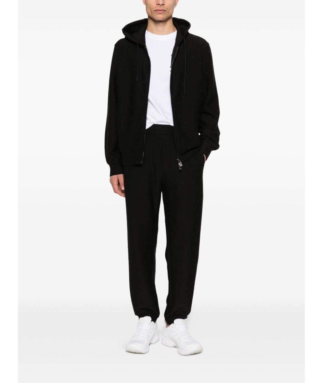 EMPORIO ARMANI Черные хлопковые повседневные брюки, фото 2