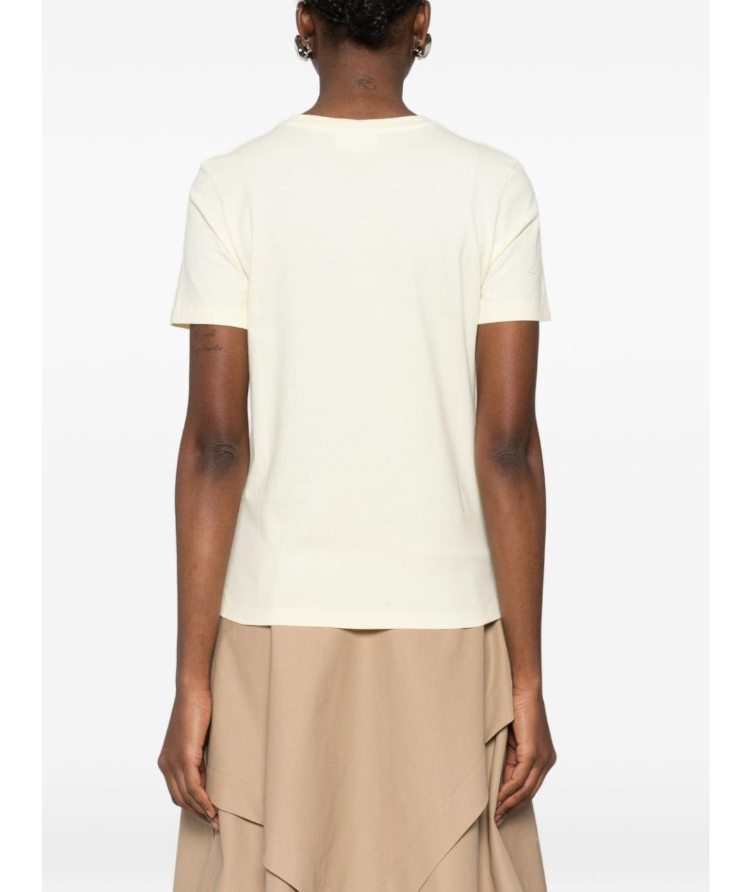 MAISON KITSUNE Желтая хлопковая футболка, фото 5