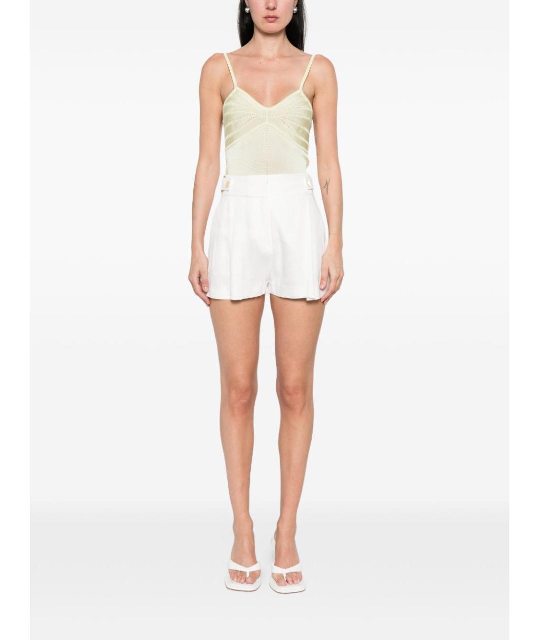 ELISABETTA FRANCHI Белые льняные шорты, фото 4