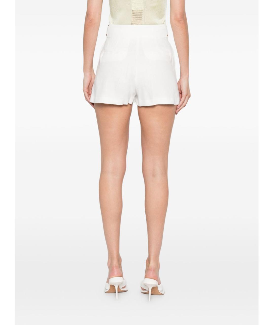 ELISABETTA FRANCHI Белые льняные шорты, фото 5