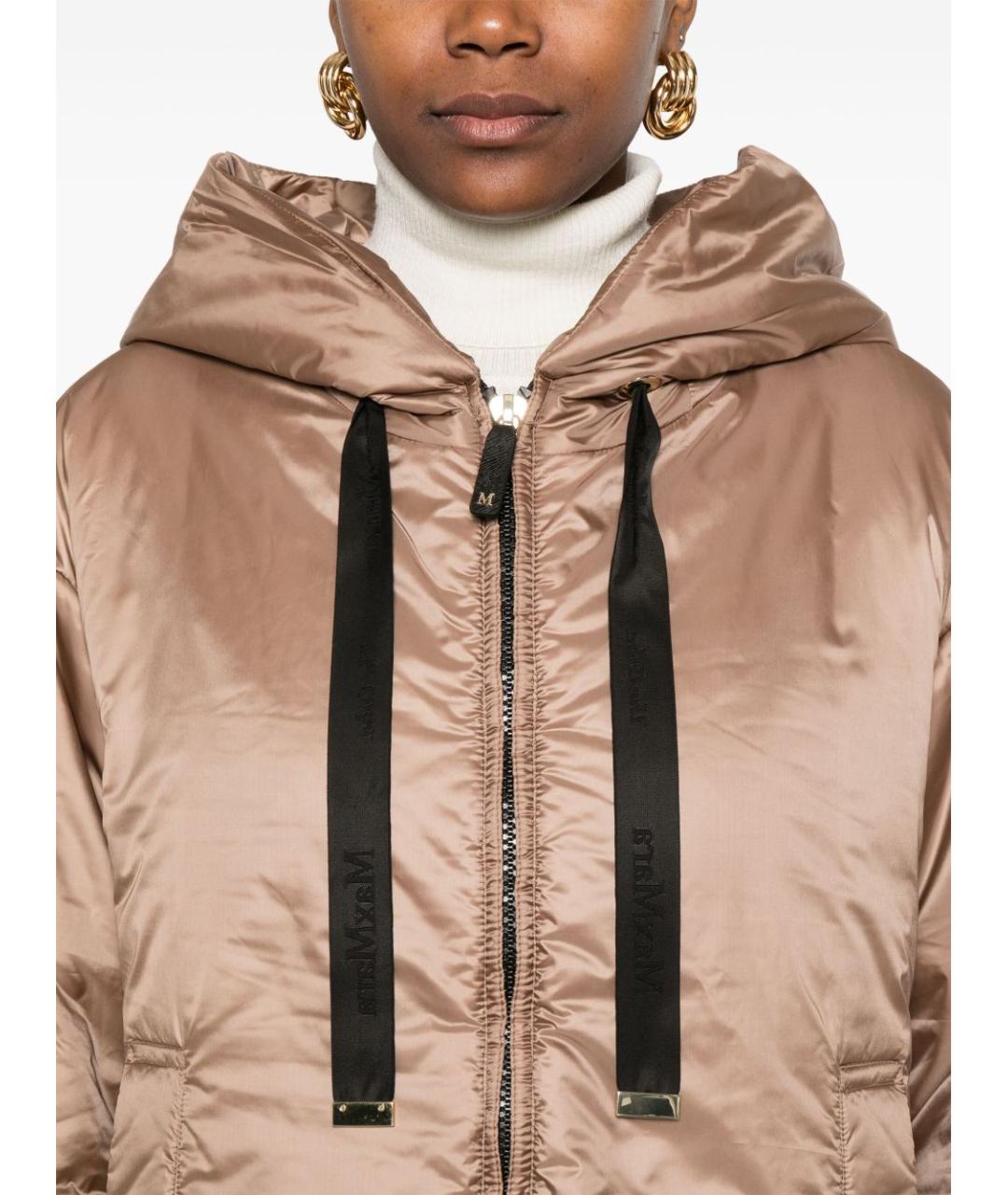 MAX MARA Коричневая полиэстеровая куртка, фото 4