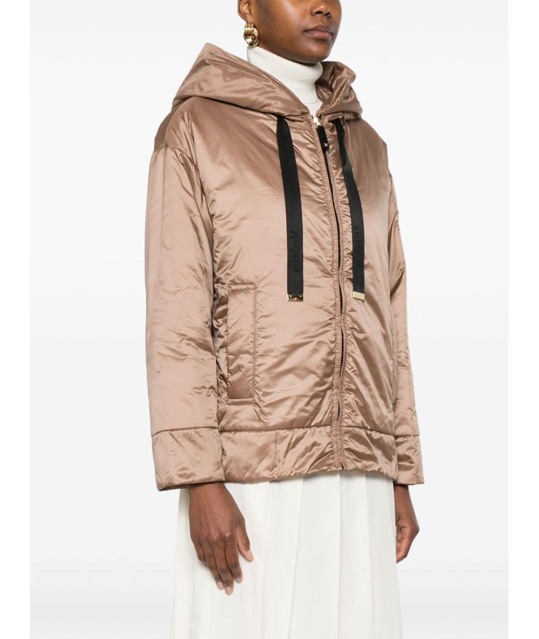 MAX MARA Коричневая полиэстеровая куртка, фото 2