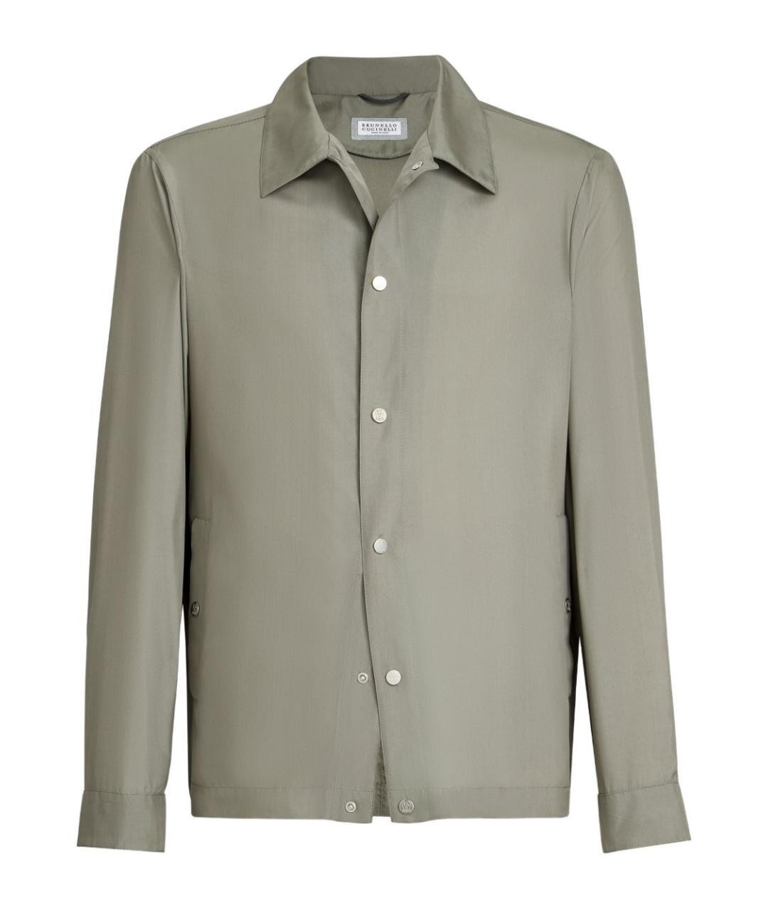 BRUNELLO CUCINELLI Хаки шелковая куртка, фото 1