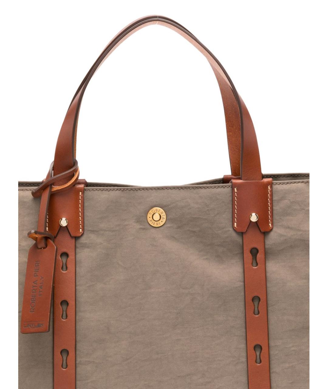 ROBERTA PIERI Серая тканевая сумка тоут, фото 5