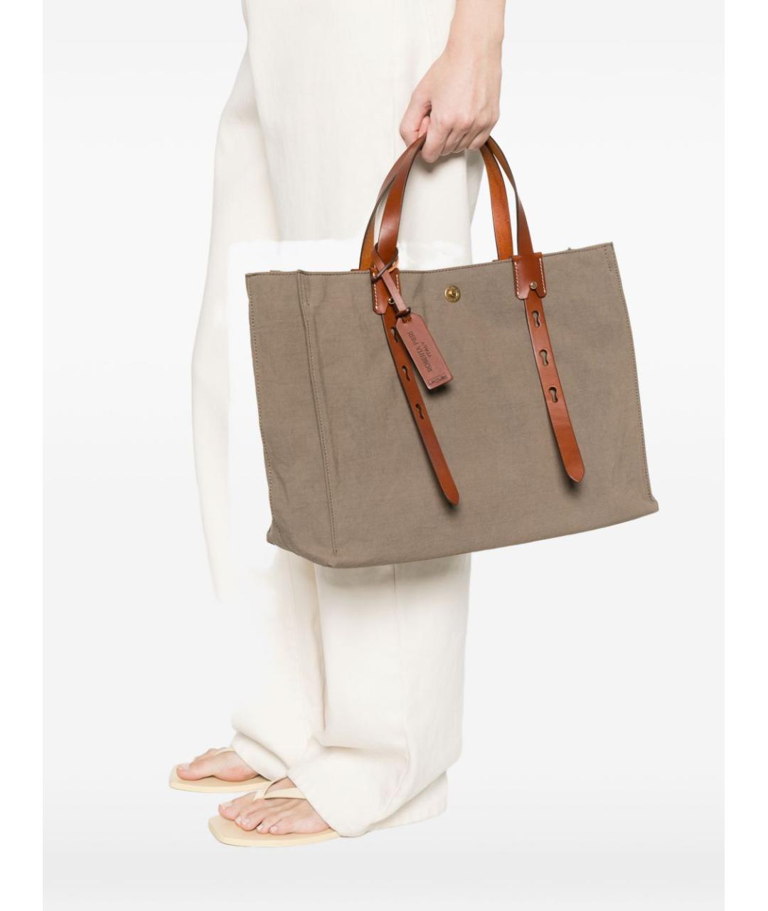 ROBERTA PIERI Серая тканевая сумка тоут, фото 4