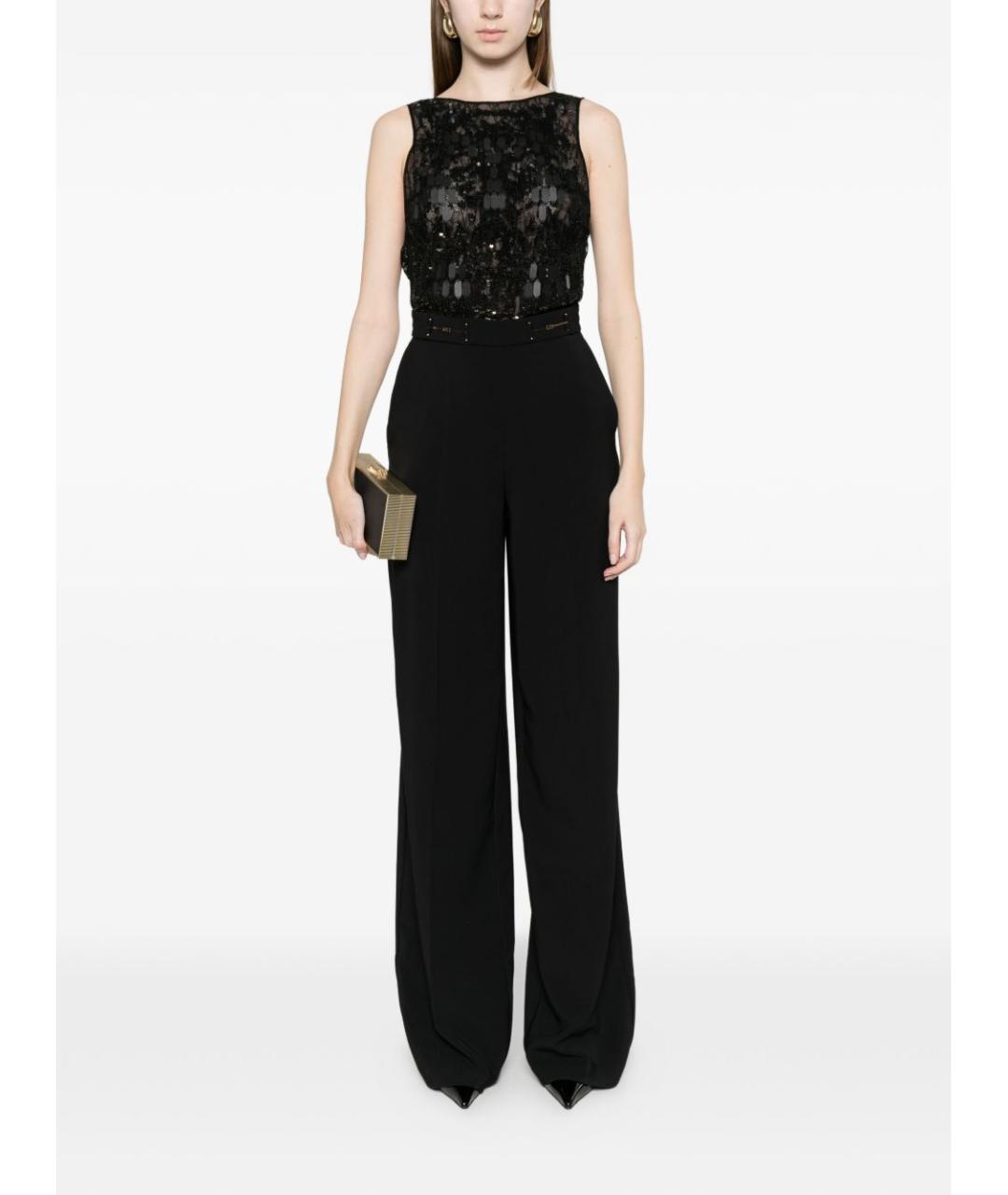 ELISABETTA FRANCHI Черный полиэстеровый комбинезон, фото 3