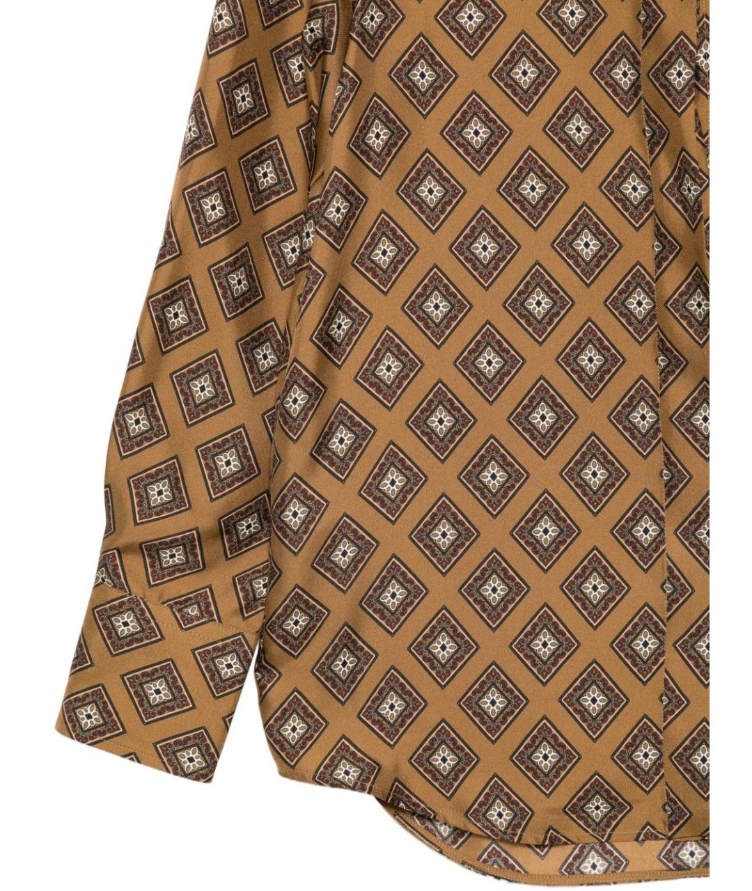 ALBERTO BIANI Коричневая шелковая рубашка, фото 3