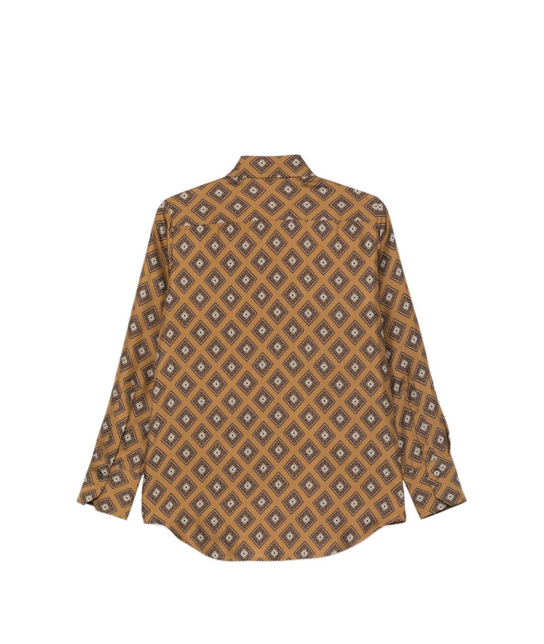 ALBERTO BIANI Коричневая шелковая рубашка, фото 2