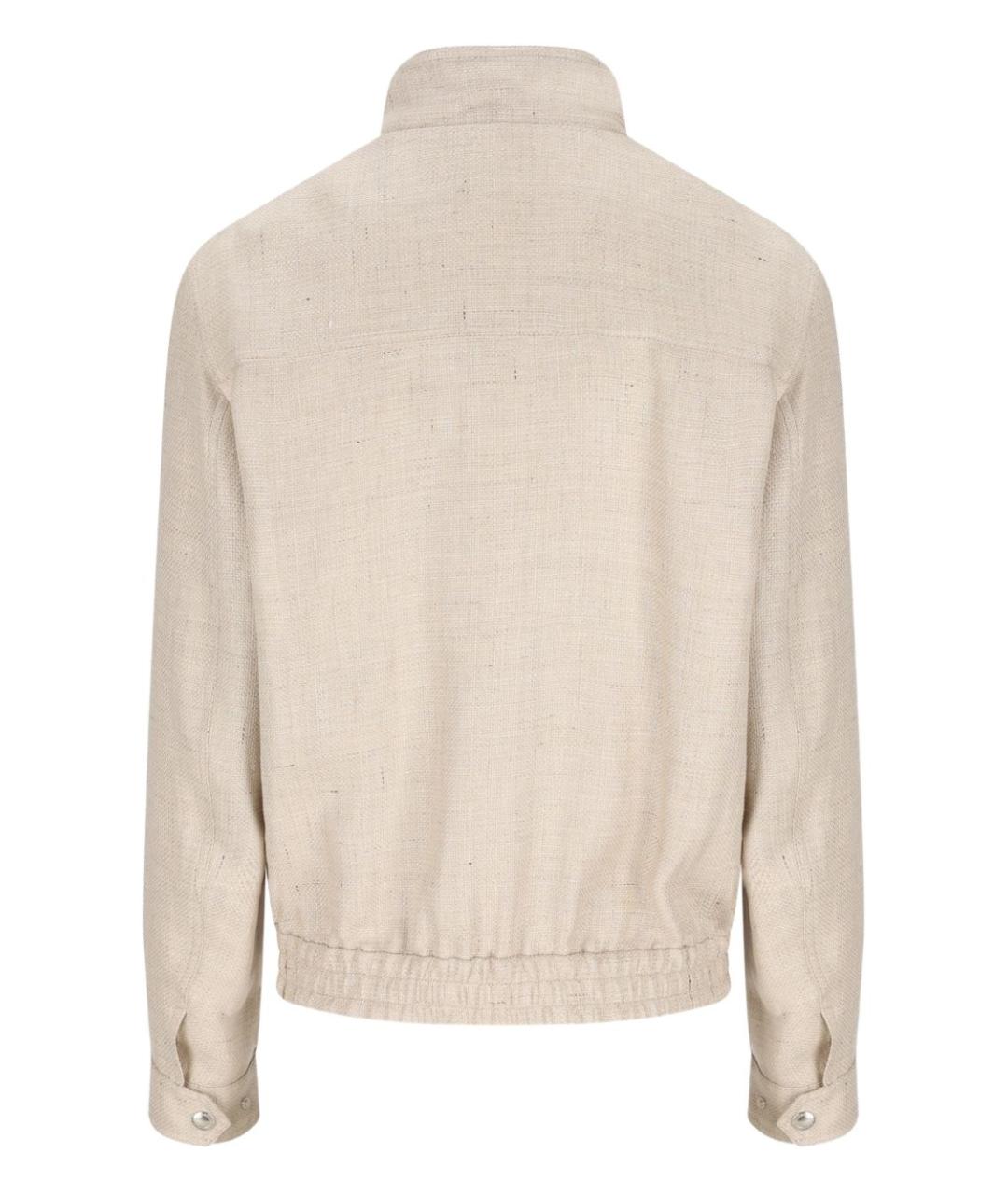 BRUNELLO CUCINELLI Бежевая шелковая куртка, фото 3