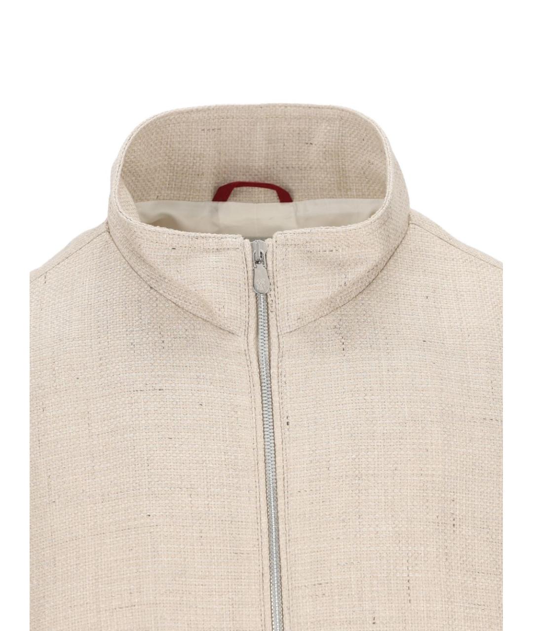 BRUNELLO CUCINELLI Бежевая шелковая куртка, фото 2