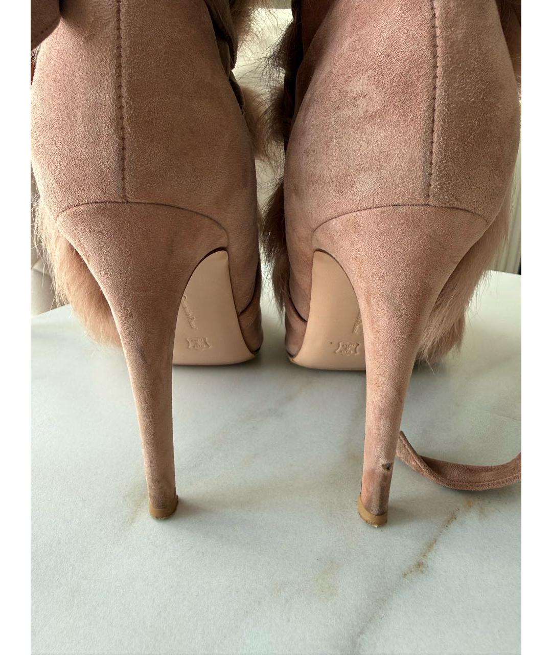 GIANVITO ROSSI Розовые замшевые ботильоны, фото 5