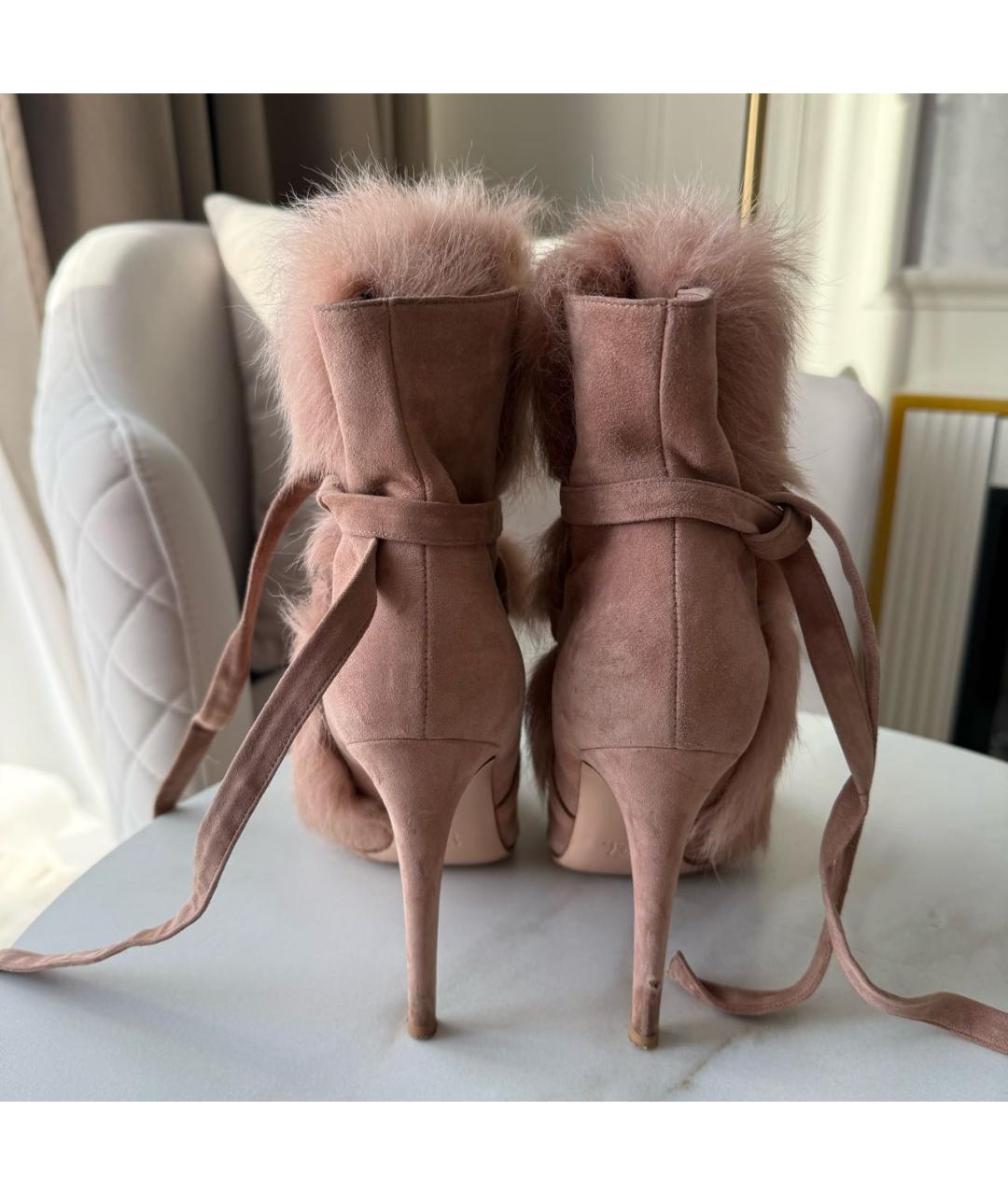 GIANVITO ROSSI Розовые замшевые ботильоны, фото 4