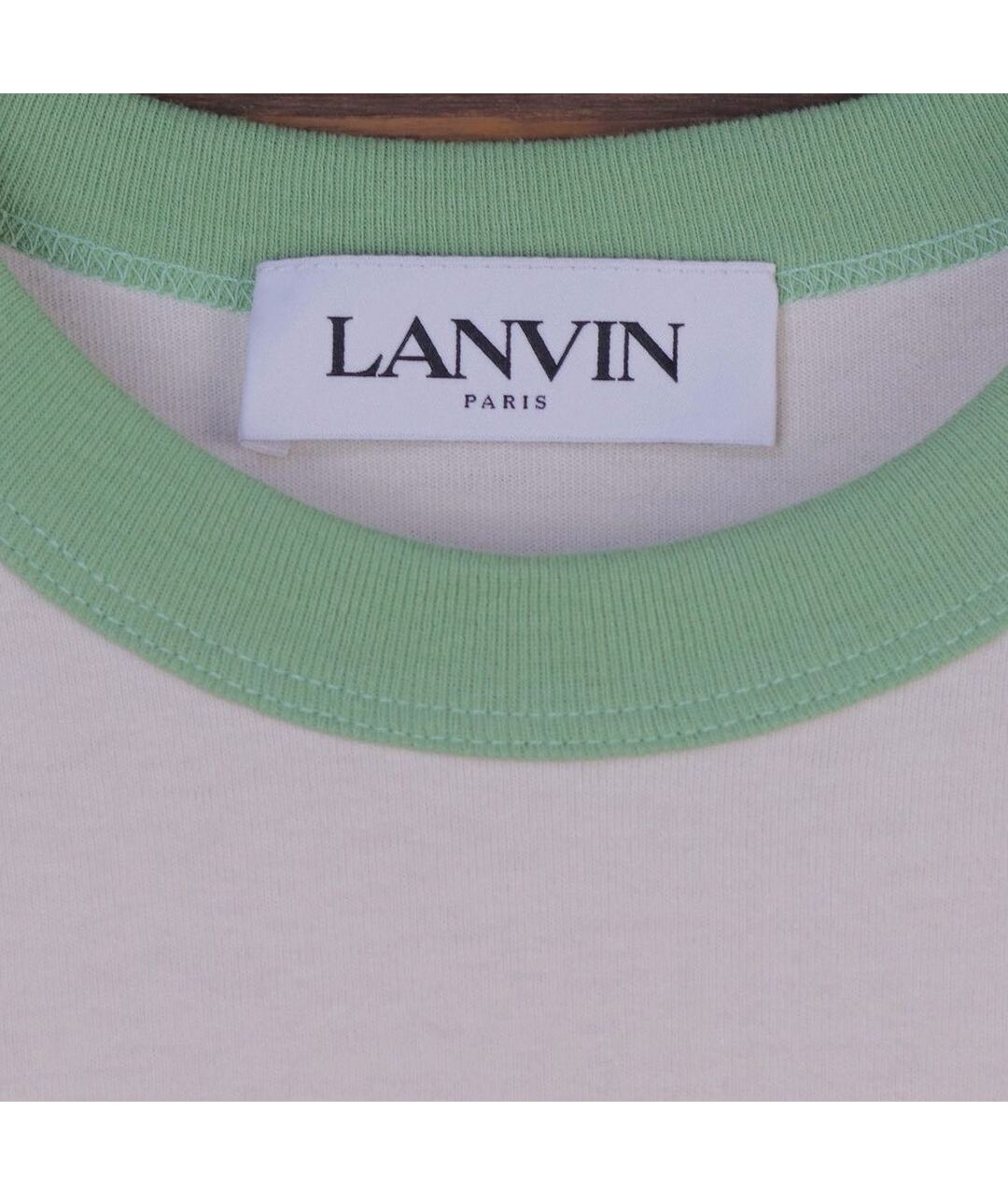 LANVIN Бежевая хлопковая футболка, фото 3