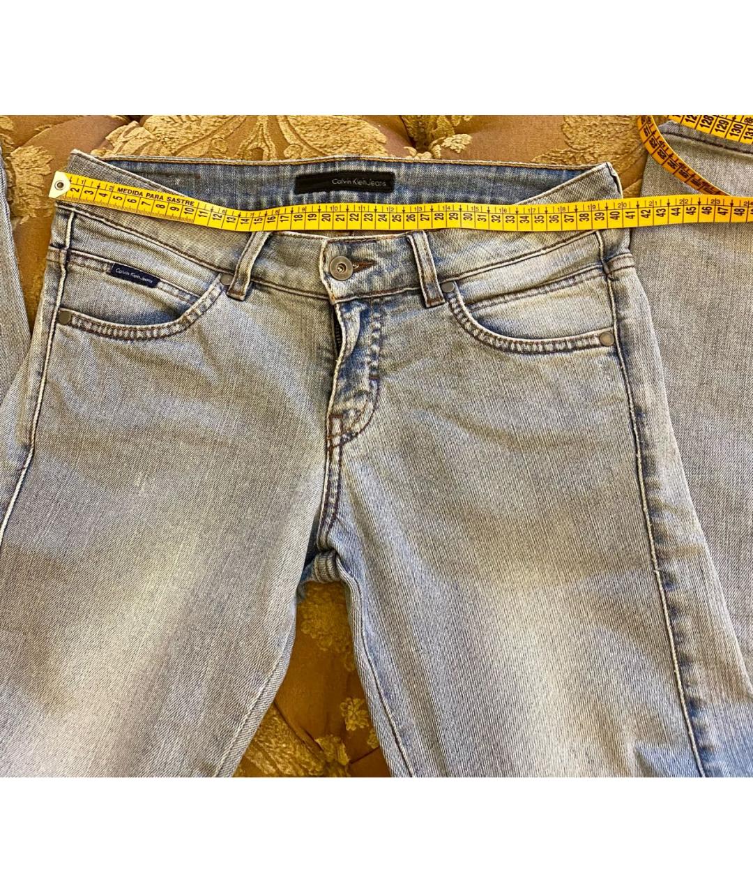 CALVIN KLEIN Голубые хлопковые джинсы слим, фото 5