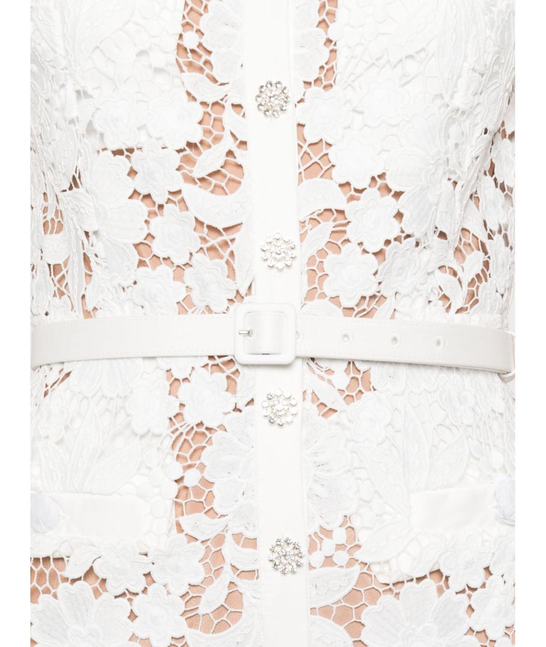 SELF-PORTRAIT Белое полиэстеровое повседневное платье, фото 3