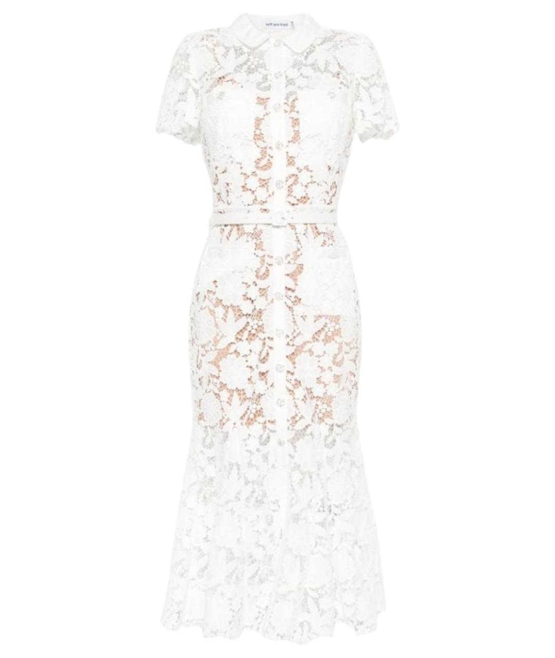 SELF-PORTRAIT Белое полиэстеровое повседневное платье, фото 1