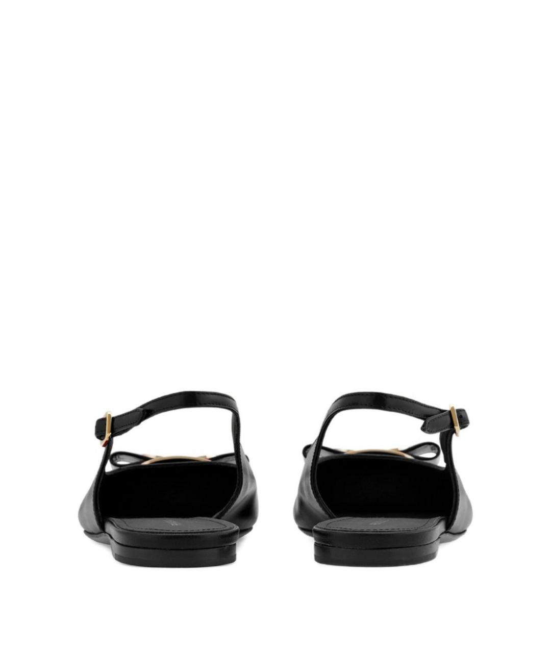 FERRAGAMO Черные кожаные балетки, фото 4